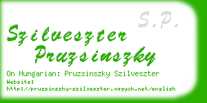 szilveszter pruzsinszky business card